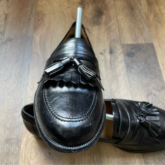 VINTAGE Mezlan Santander Men\'s Kiltie Loafers Shoes Size 9M Leather Black main image 13